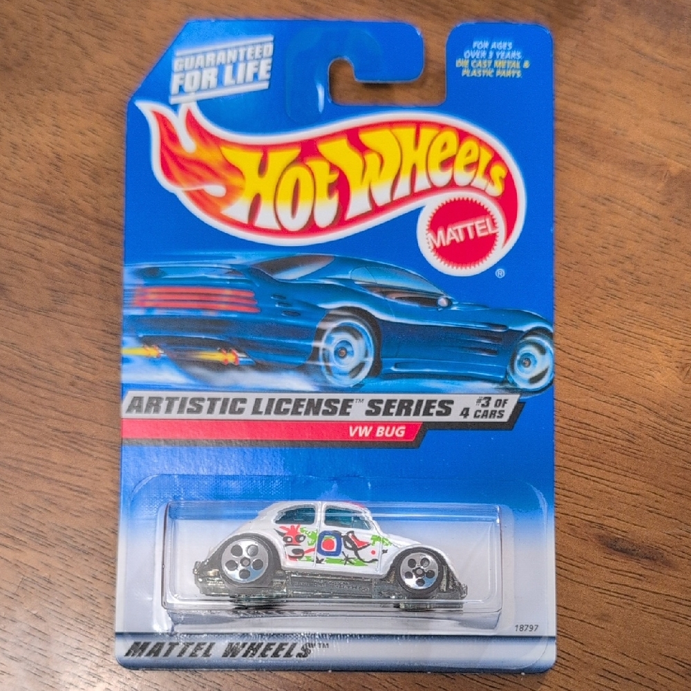 '97 Hot Wheels Artistic License VW Bug  - Silver with Multicolor Designs